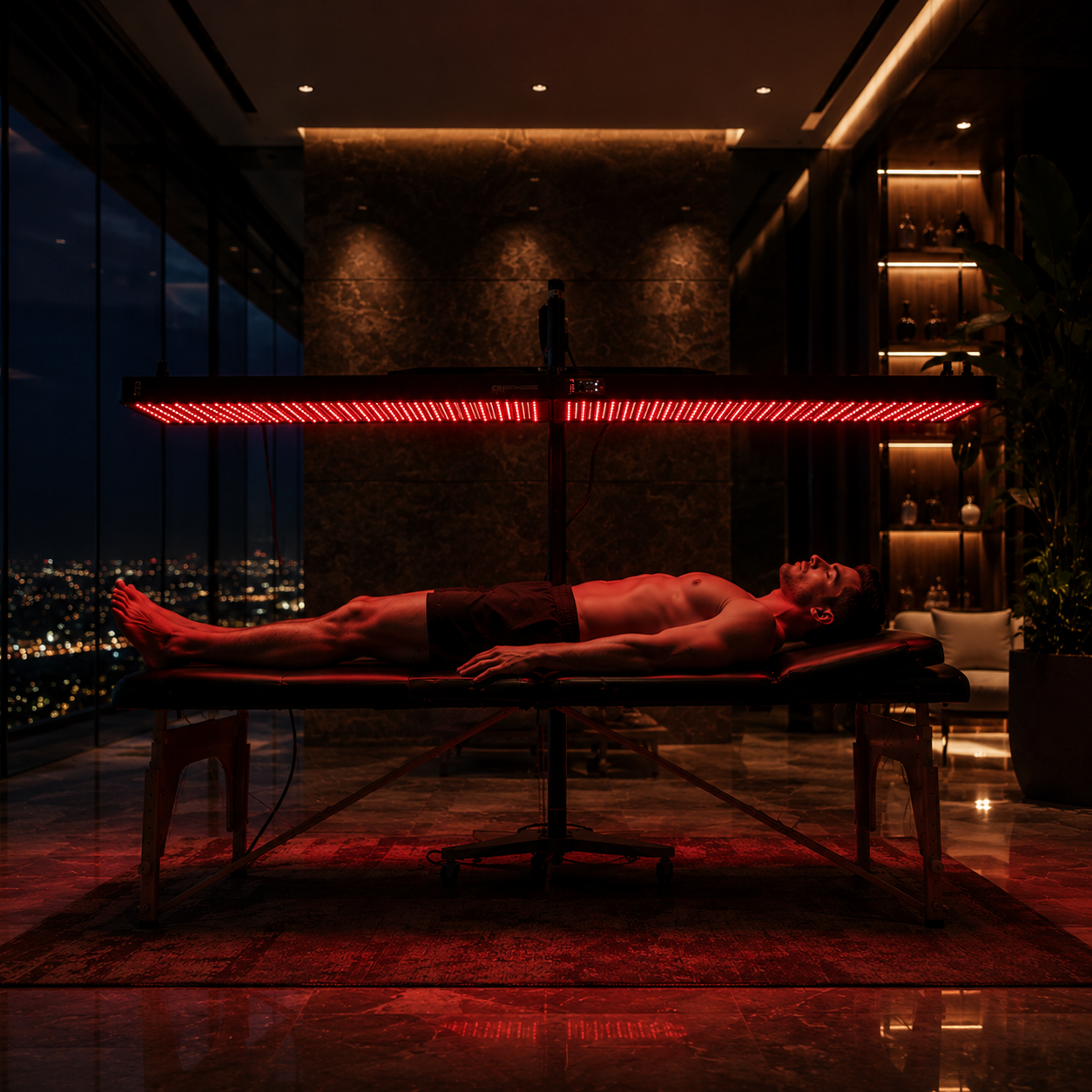 Lumi red light panel at home
