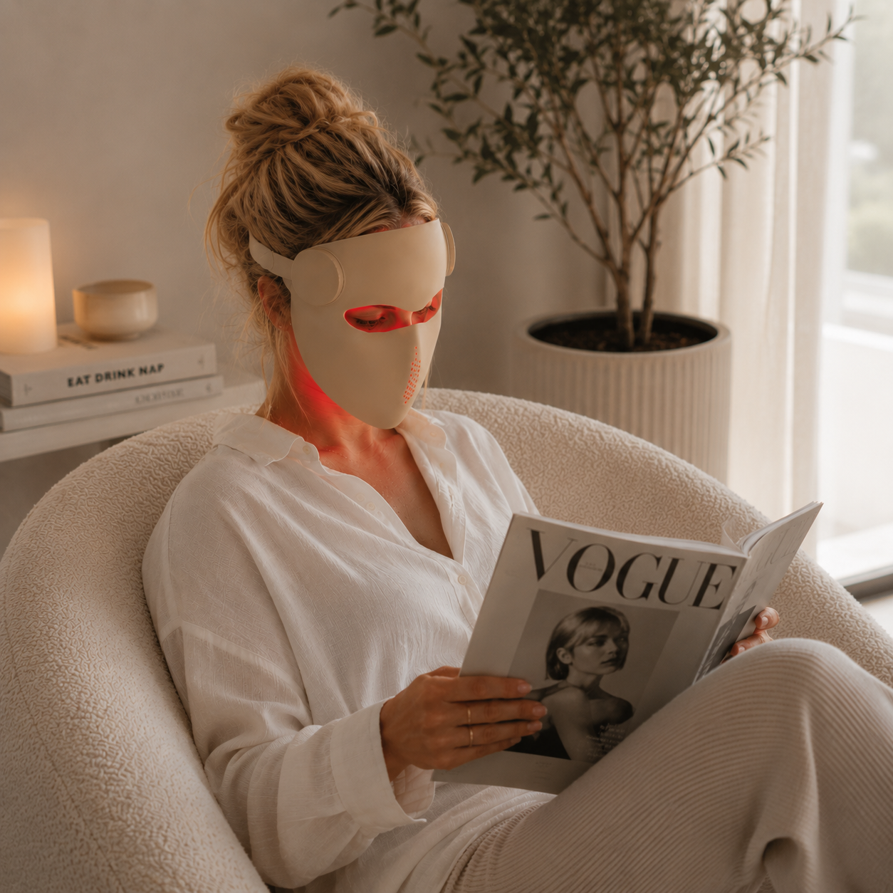 Man wearing Lumi Glow Mask